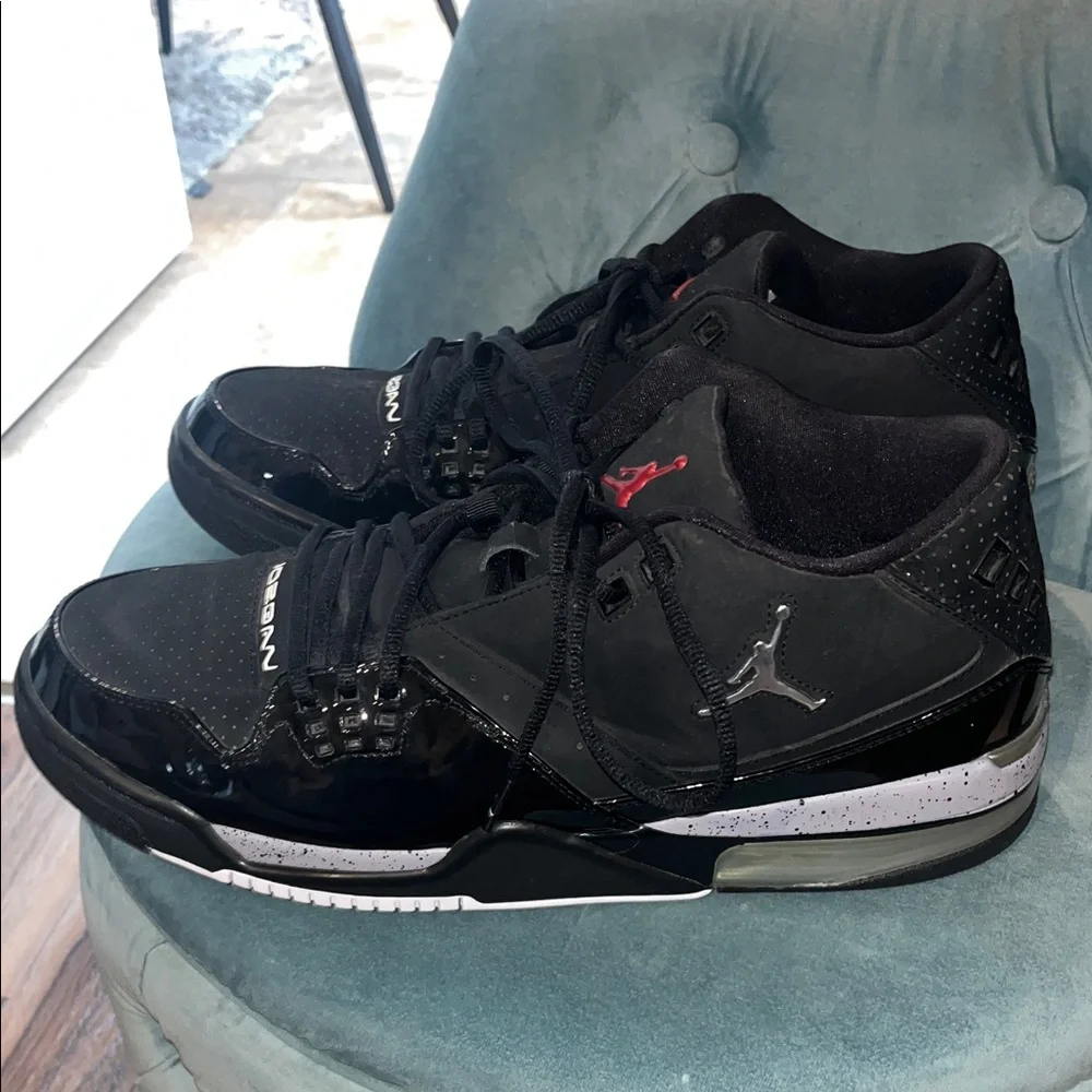 Jordan Men’s Black Sneakers with Red Jumpman Accents
